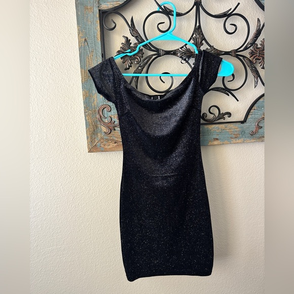 Windsor Shimmering Black Mini Dress - Picture 1 of 2